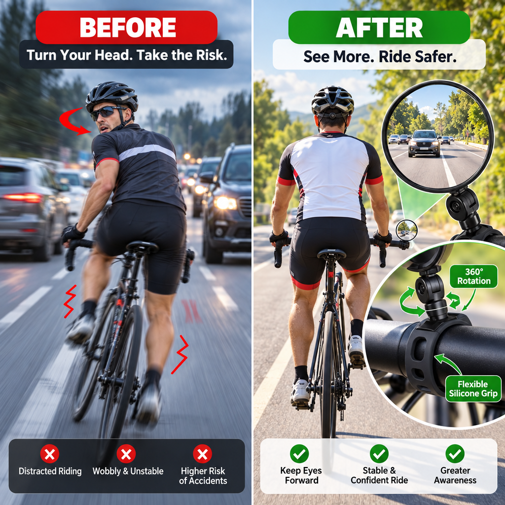 Wide-Angle Bike Rearview Mirror
